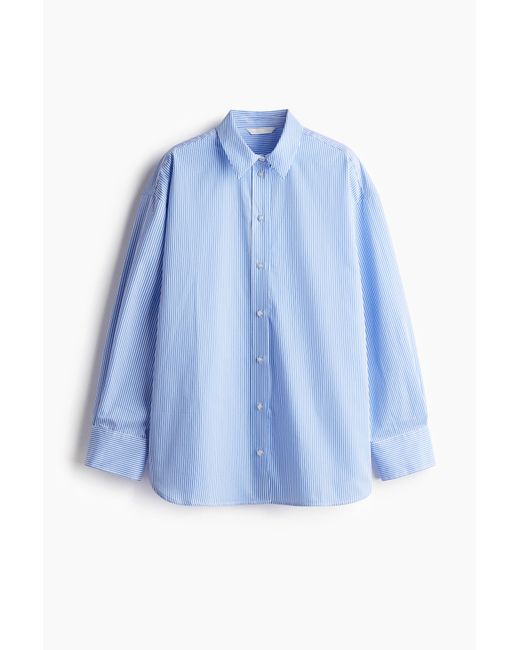 H&M Blue Hemdbluse aus Popeline