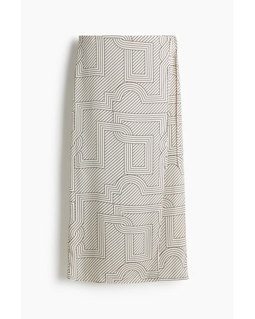 H&M Overslagrok Met Print in het White