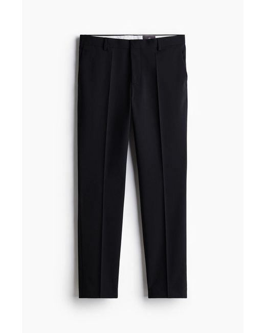 H&M Anzughose aus Wollmix in Slim Fit in Black für Herren