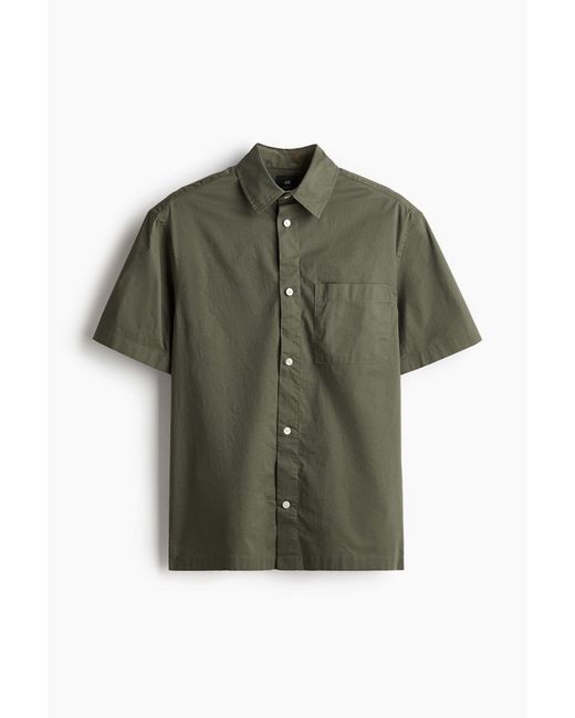 Chemise Relaxed Fit à manches courtes H&M pour homme en coloris Green
