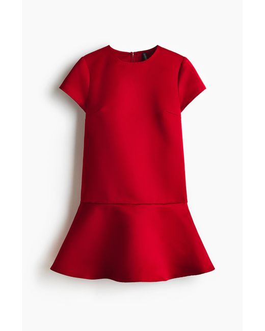 H&M Red Satinkleid