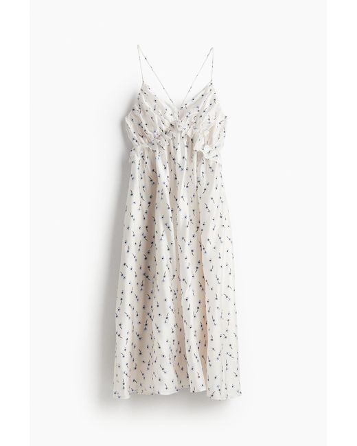 H&M White Kleid mit Volants