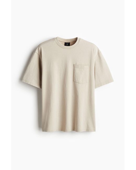 H&M Ausgewaschenes T-Shirt in Loose Fit in Natural für Herren