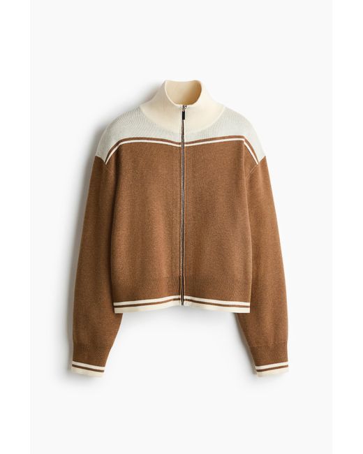 H&M Vest Met Ritssluiting in het Natural
