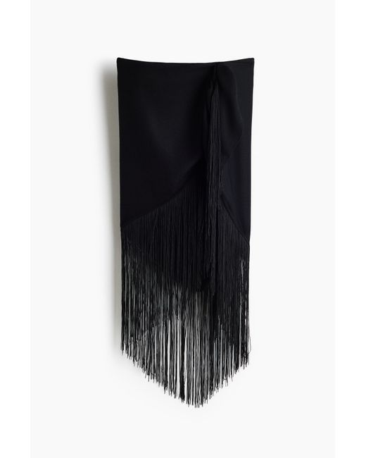 H&M Black Tuch mit Fransen