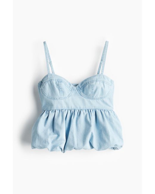 H&M Blue Bustier-Top aus Denim