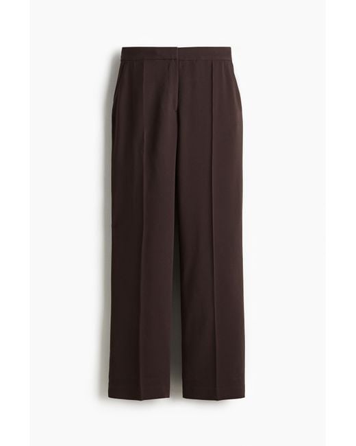 H&M Brown Hose mit geradem Bein und Bügelfalten