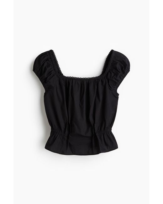 H&M Black Kurze Bluse