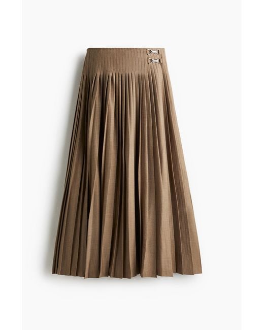 H&M Brown Plissierter Wickeljupe