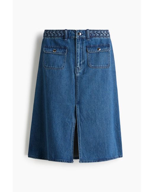 H&M Blue Jeansrock mit Flechtborte