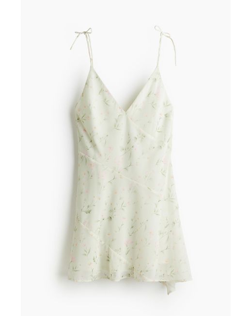 H&M White Asymmetrisches Kleid aus zartem Webstoff