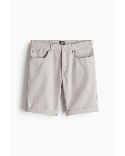 H&M Shorts aus Baumwolltwill Slim Fit in White für Herren