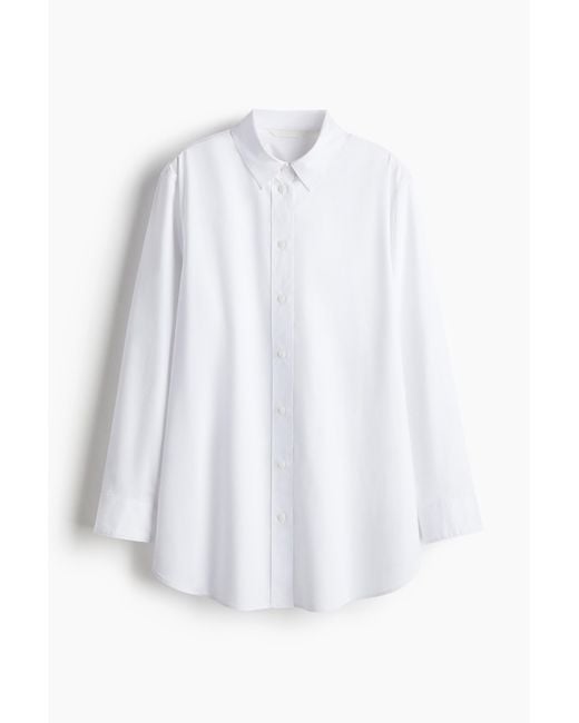 H&M White Oversized Baumwollbluse
