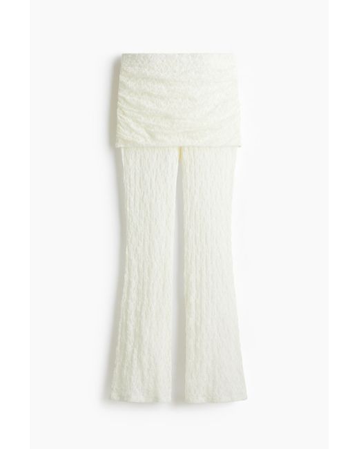 H&M White Hose mit Rock aus Spitze