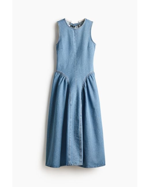H&M Denim Open-backjurk in het Blue