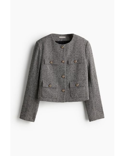 H&M Gray Blazer aus Strukturstoff