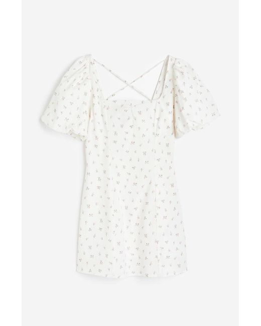 Robe A Manches Bouffantes H M en coloris Blanc Lyst