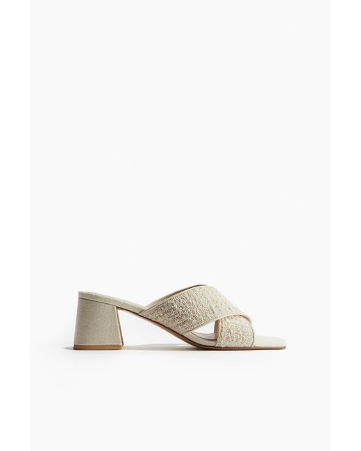 H&M Slip-in Sandaletten Met Structuur in het White