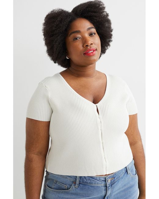 white rib knit crop top