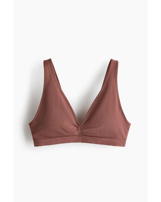 H&M Seamless Padded Soft-bh in het Brown