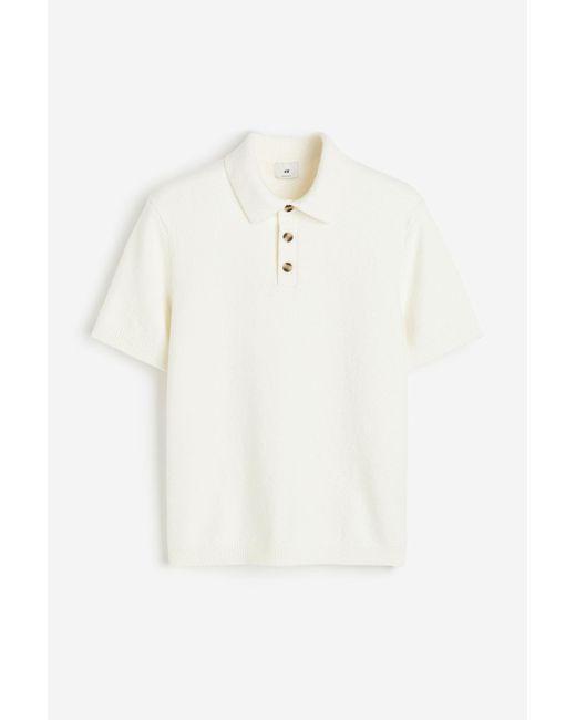H&M Poloshirt Van Bouclégaren in het White voor heren