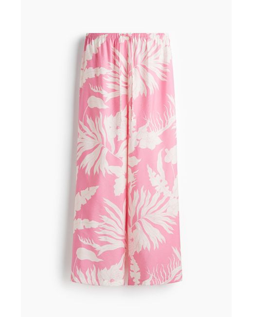 H&M Pink Kordelzughose in Loose Fit