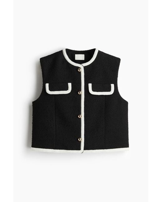 H&M Black Bouclé-Gilet