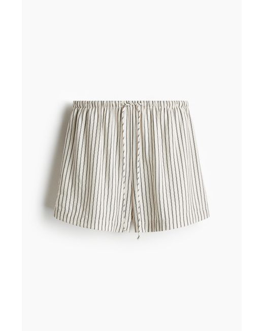 H&M White Shorts mit Kordelzug