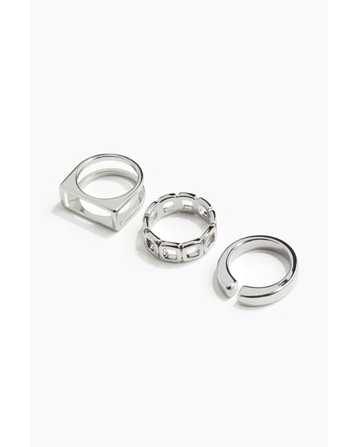 H&M 3er-Pack Ringe in Metallic für Herren