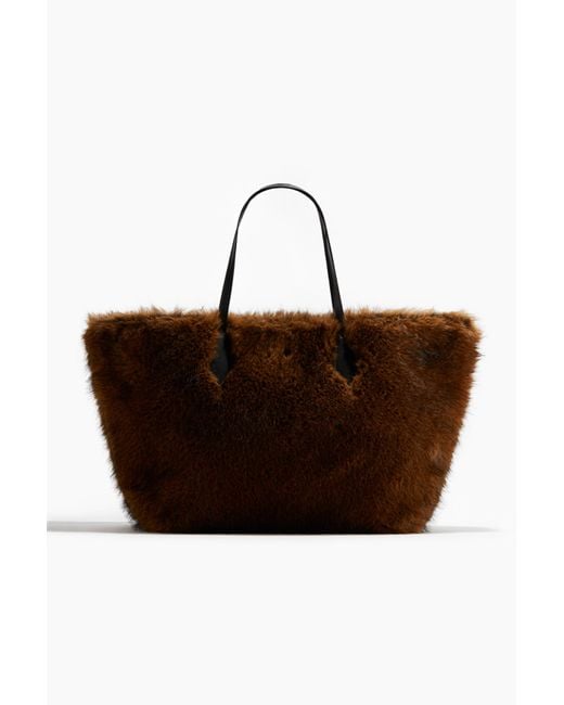 H&M Brown Oversized Tote Bag