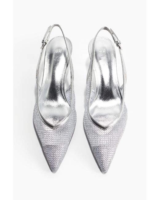 H&M White Slingpumps aus Mesh
