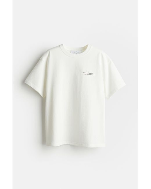 H&M White Oversized T-Shirt mit Print