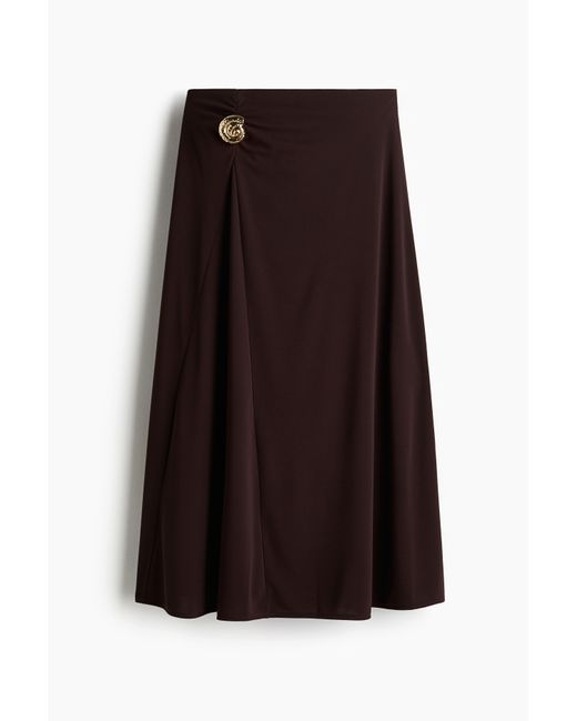 H&M Brown Ausgestellter Jupe
