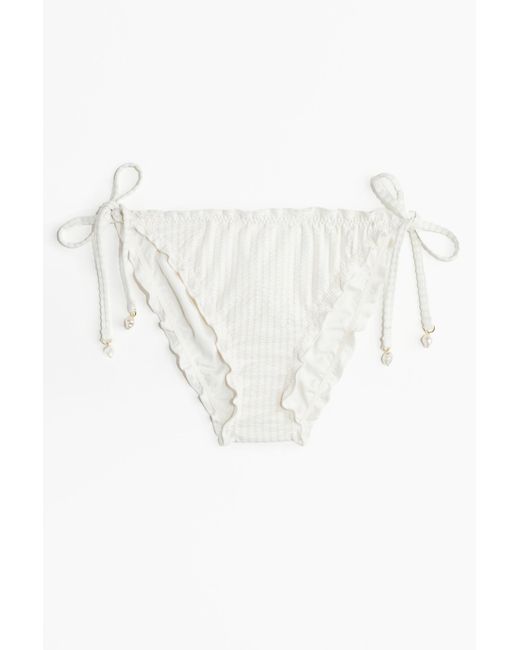 H&M White Tie-Tanga Bikinihose