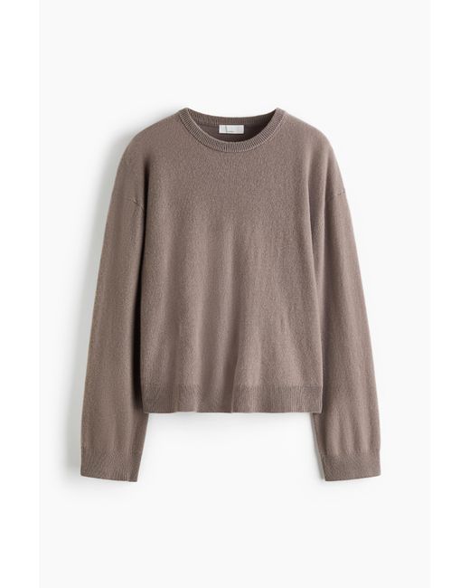 H&M Brown Kaschmirpullover in Feinstrick