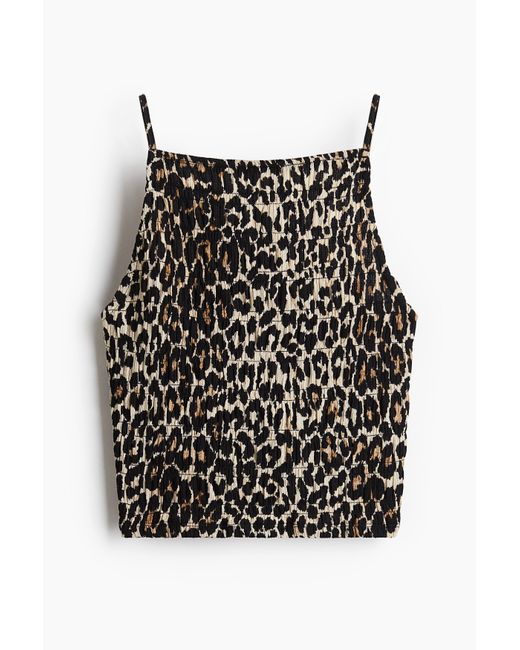 H&M Black Smocked strappy top