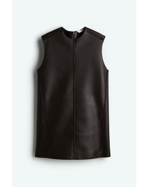 H&M Black Kleid mit Coating und Flechtdetail