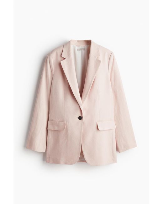 H&M Pink Blazer aus Leinenmix