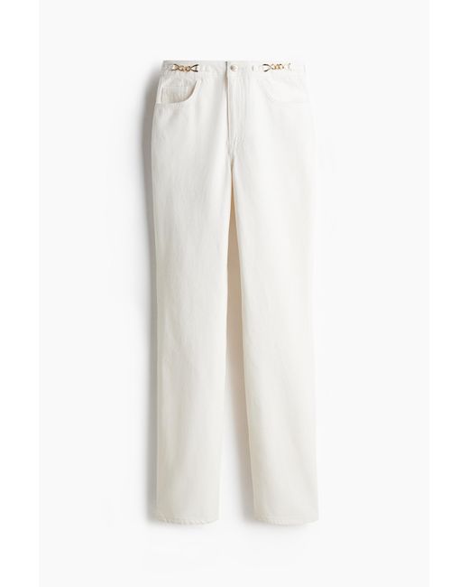 H&M White Straight Ultra High Jeans