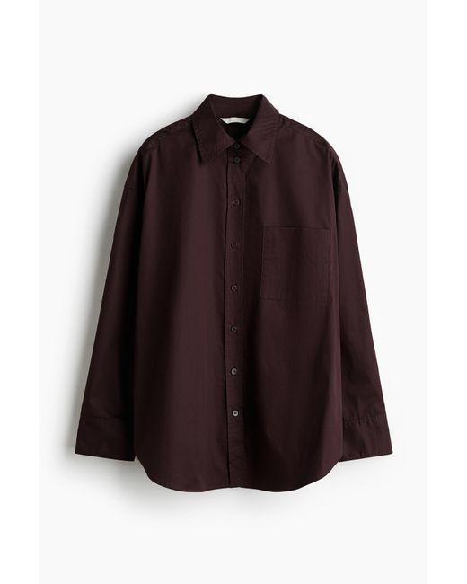 H&M Brown Hemdbluse aus Popeline
