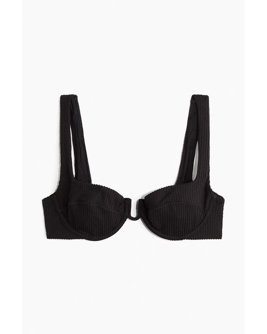 H&M Black Unwattiertes Balconette-Bikinitop