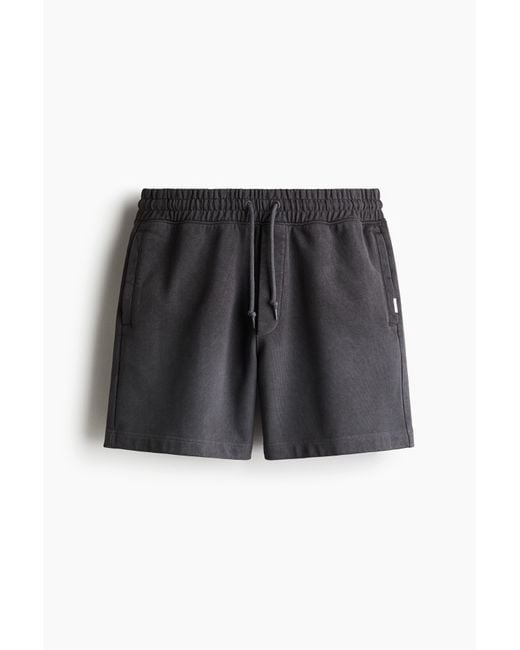 Short Relaxed Fit En Molleton De Coton H&M pour homme en coloris Black