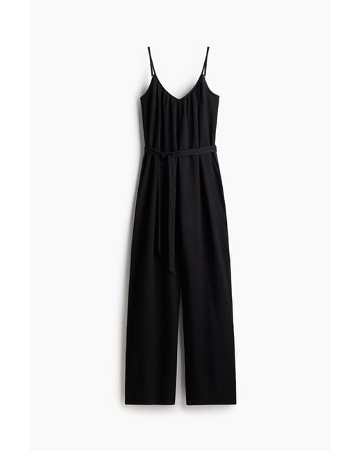 H&M Black Jumpsuit mit Bindegürtel