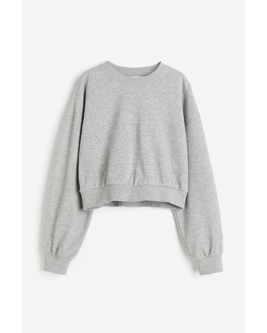 H&M Gray Cropped Sweatshirt