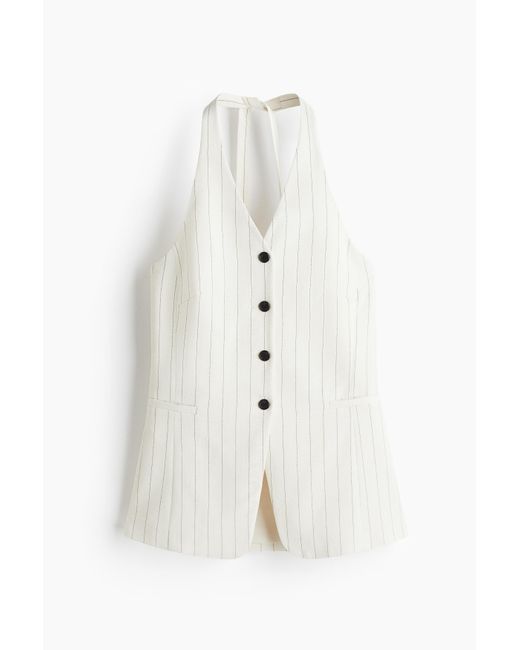 H&M White Neckholder-Gilet