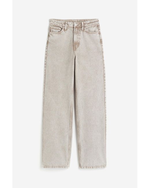 H&M White Wide Ultra High Jeans