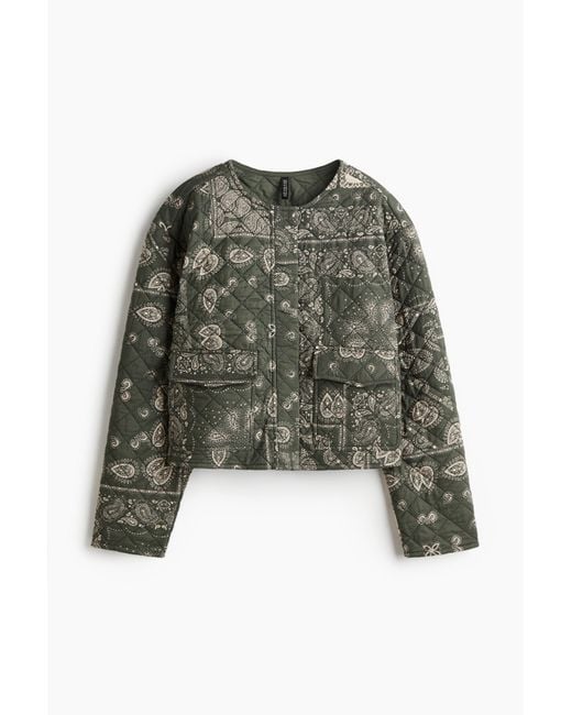H&M Green Gesteppte Baumwolljacke