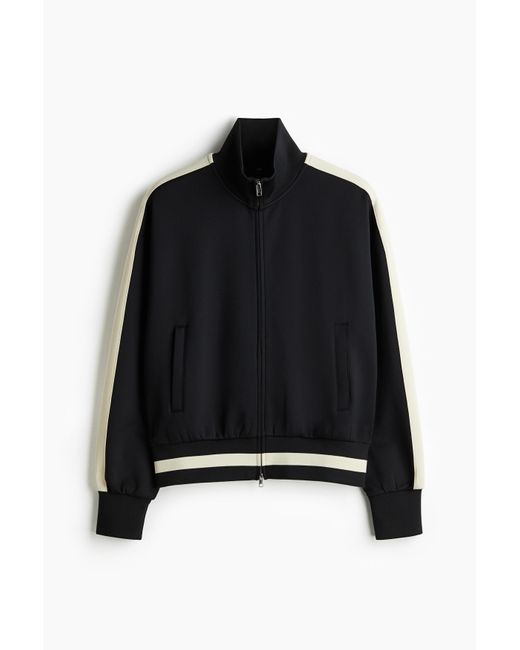 H&M Loose Fit Track jacket with side stripes in Schwarz für Herren