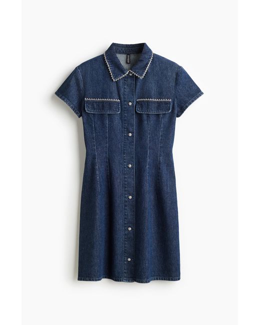 H&M Blue Jeanskleid mit Verzierungen