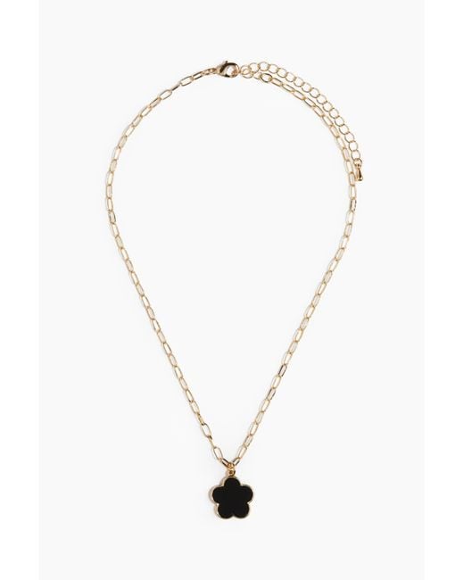 H&M Halsketting Met Bloemhangertje in het Black